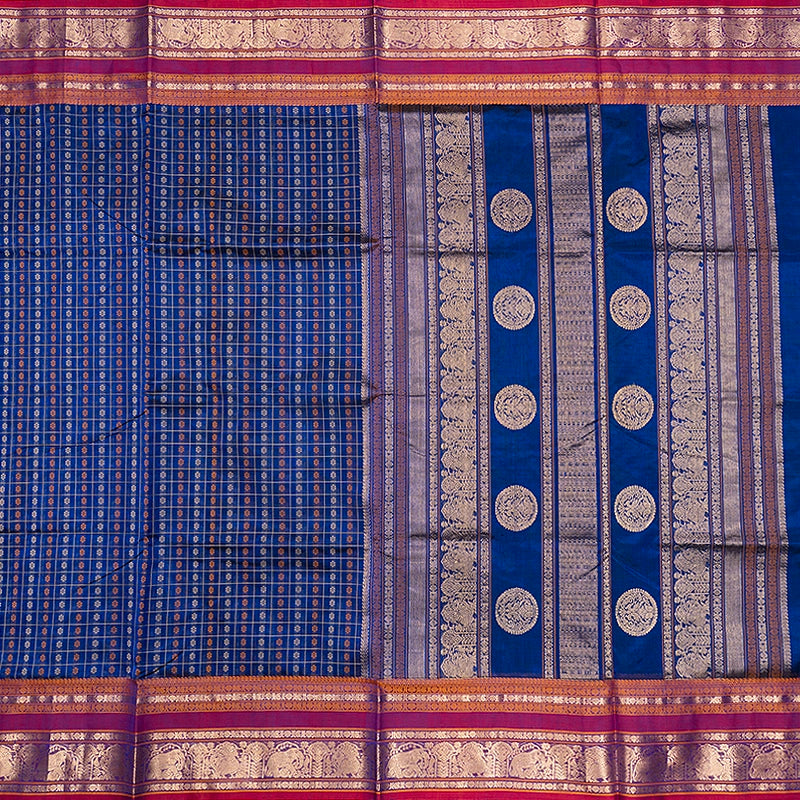 Hayagrivas MS Blue Kanchi Silk Cotton Saree SSCBF179I12-15