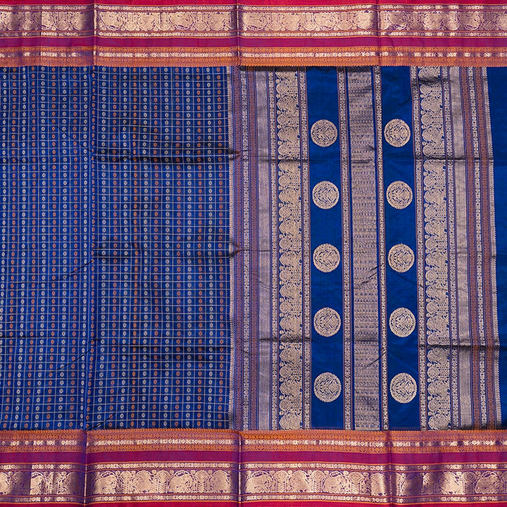 Hayagrivas MS Blue Kanchi Silk Cotton Saree SSCBF179I12-15