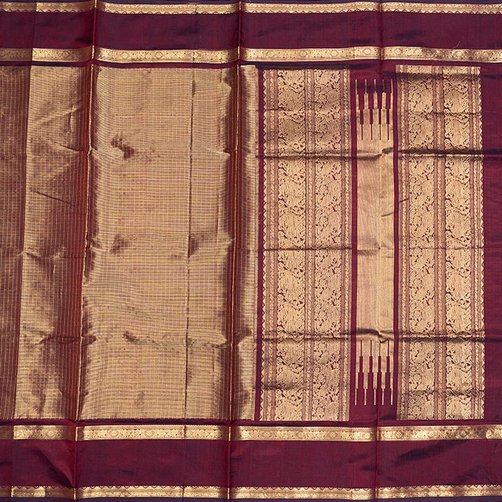 Hayagrivas Wine Marron Tissue Kanchi Silk Cotton Saree SSCBF179I14-5