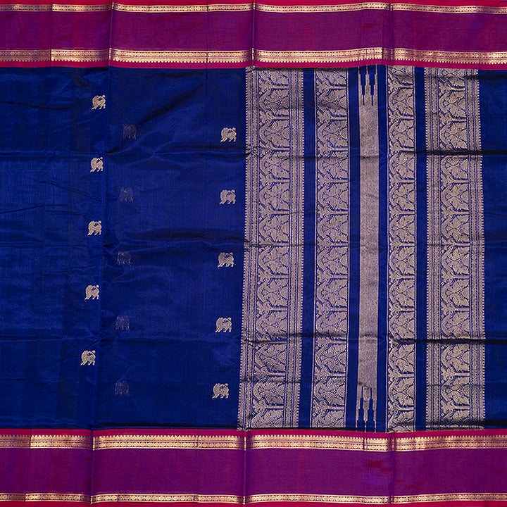 Hayagrivas MS Blue Kanchi Silk Cotton Saree SSCBF179I3-2