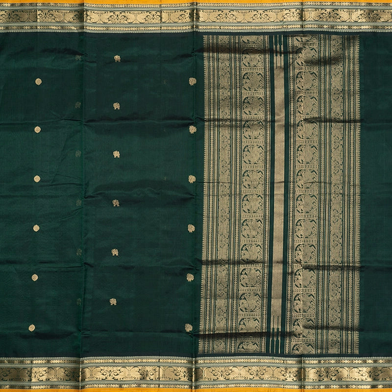 Hayagrivas Bottle Green Kanchi Silk Cotton Saree SSCBF179I5-24