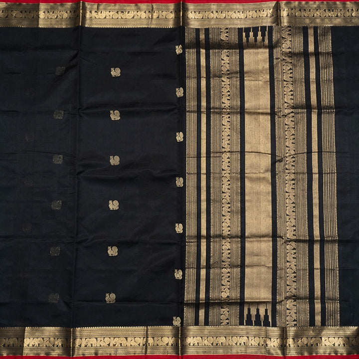 Hayagrivas Black Kanchi Silk Cotton Saree SSCBF179I5-7