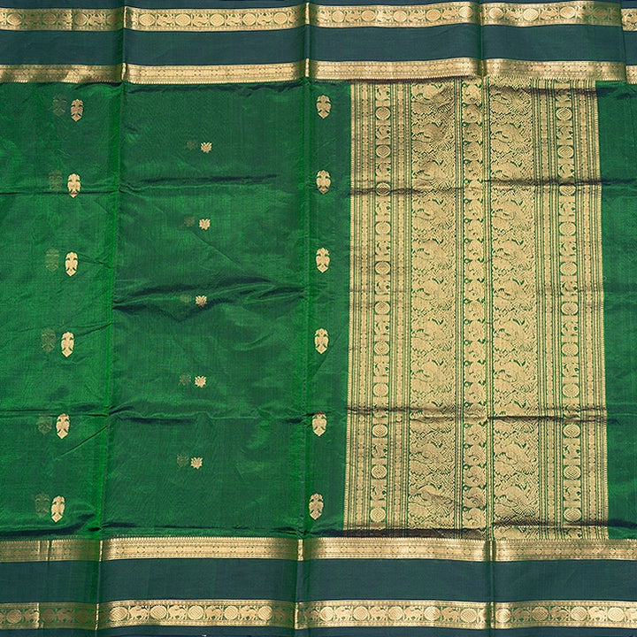 Hayagrivas Meenakshi Green Kanchi Silk Cotton Saree SSCBF179I7-11