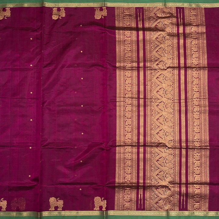 Hayagrivas Magenta Kanchi Silk Cotton Saree SSCBF179I7-14