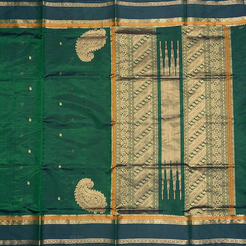 Hayagrivas Bottle Green  Kanchi Silk Cotton Saree SSCBF179I7-3