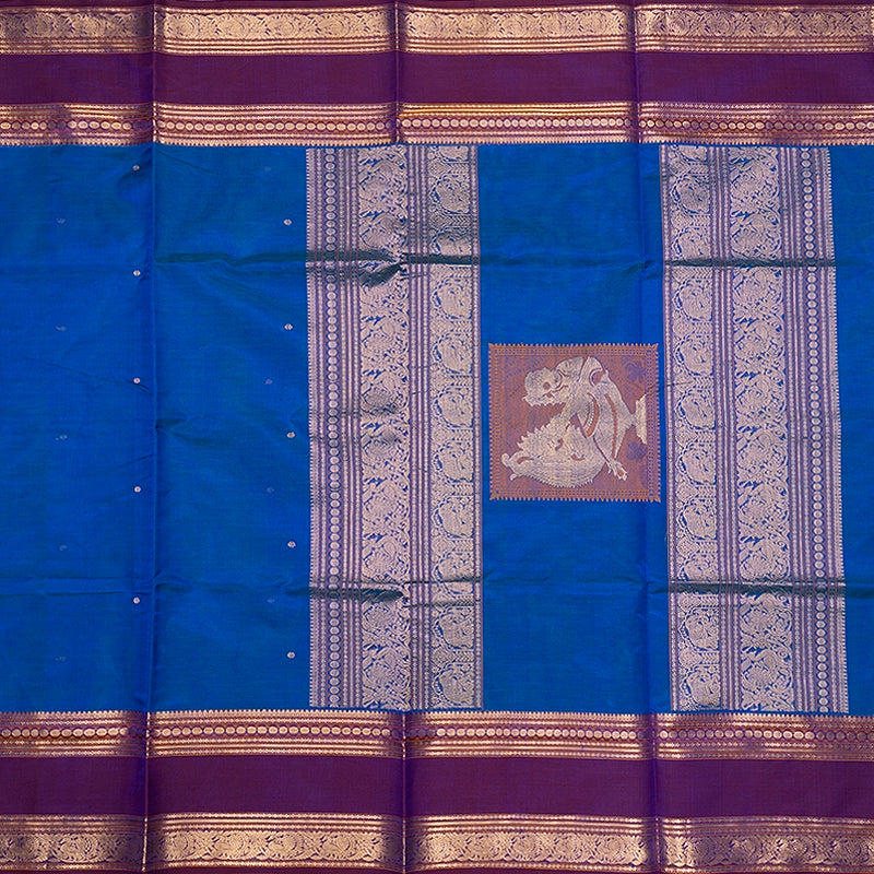 Hayagrivas Ananda Blue Kanchi Silk Cotton Saree SSCBF179I9-25