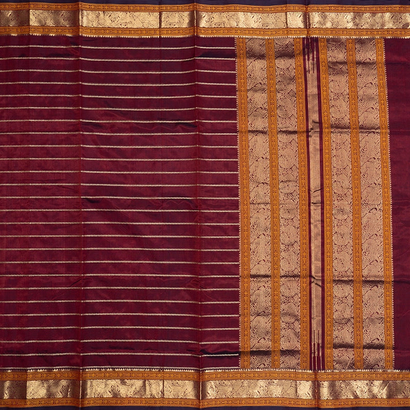Hayagrivas Burgundy Kanchi Silk Cotton Saree SSCBF179I9-30