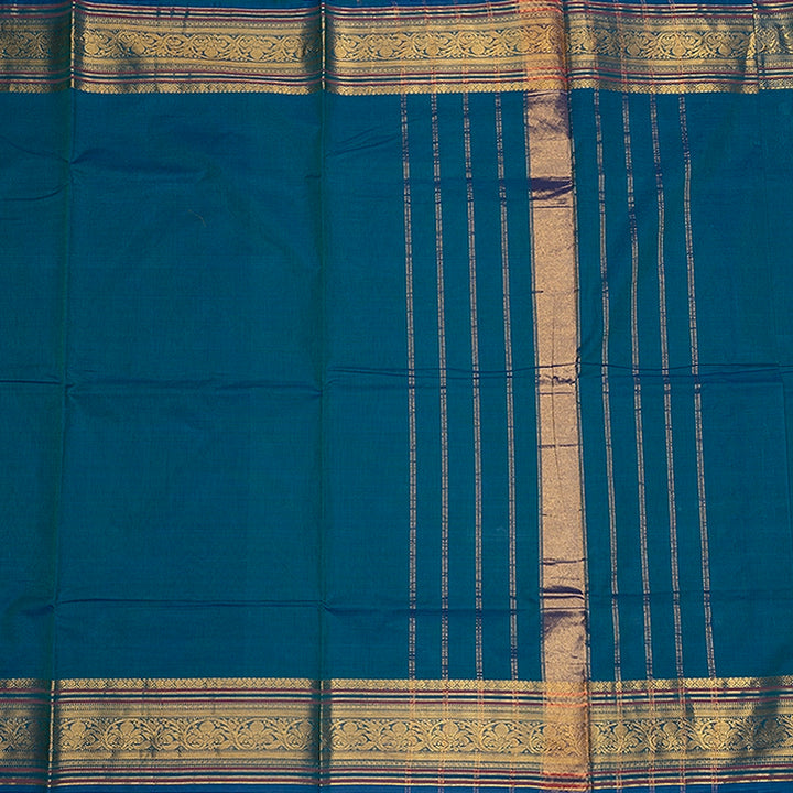 Hayagrivas Peacock Blue Handloom Chettinad Cotton Saree SSCBF188J1-18