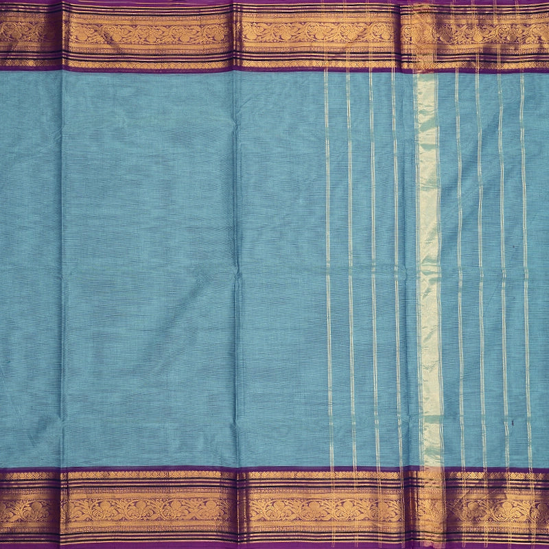 Hayagrivas Bluish-Grey Handloom Chettinad Cotton Saree SSCBF188J1-23