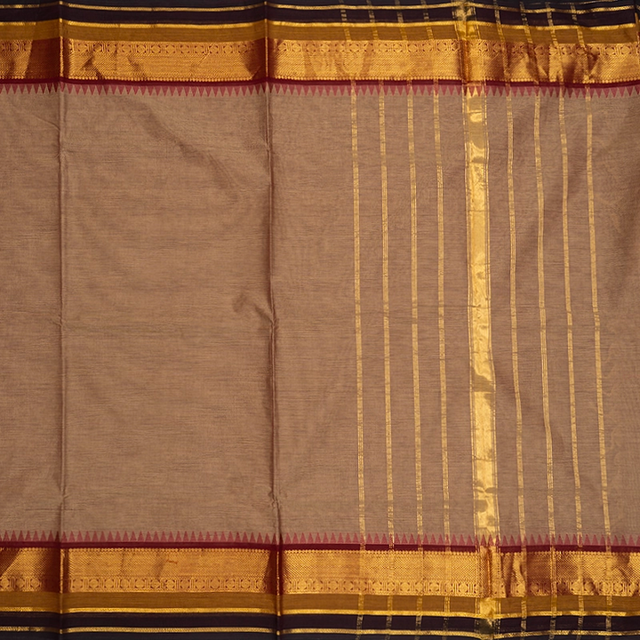 Hayagrivas Biscuit Brown Handloom Chettinad Cotton Saree SSCBF188J1-37