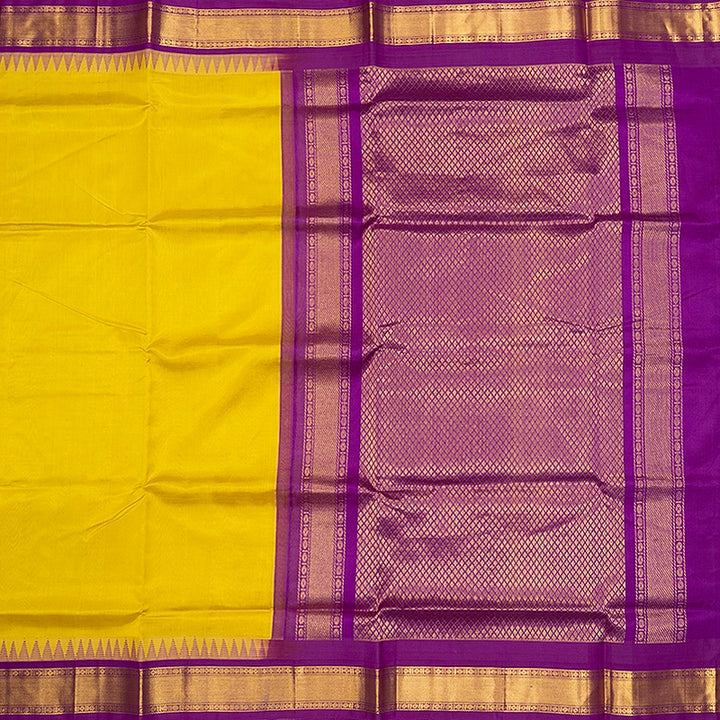 Hayagrivas Bright Yellow Pure Silk Cotton Saree SSCBF34D3-18