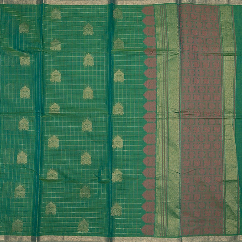 Hayagrivas Green Handloom Cotton Saree SSSBF127H2-2