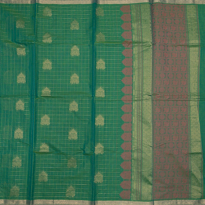 Hayagrivas Green Handloom Cotton Saree SSSBF127H2-2