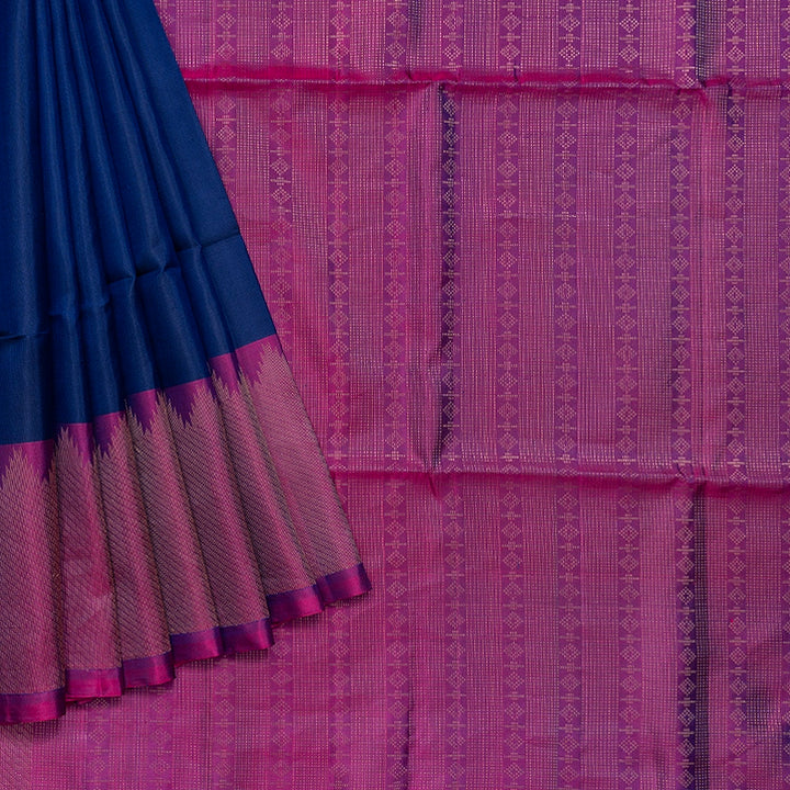 Hayagrivas Royal Blue Handloom Soft Silk Saree KBF553G1-1