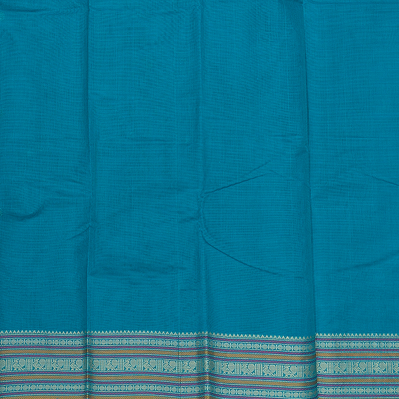 Hayagrivas Teal Blue Handloom Kanchi Cotton Saree SSCBF66E4-10