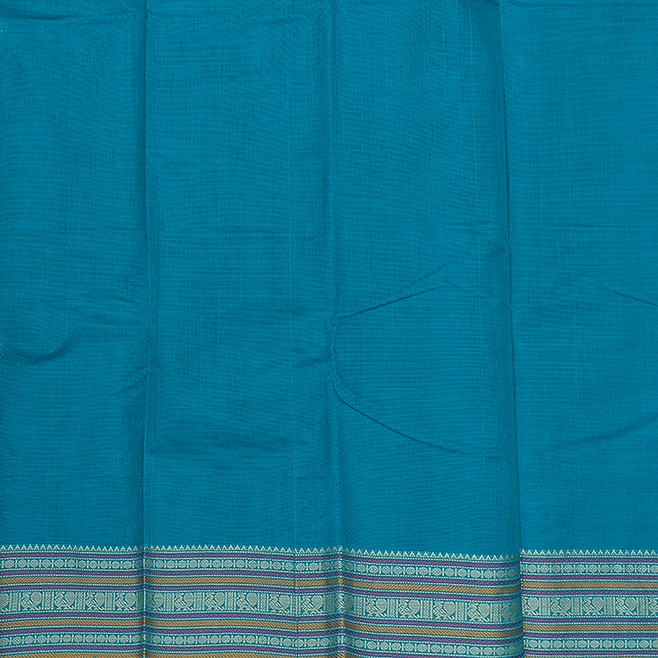 Hayagrivas Teal Blue Handloom Kanchi Cotton Saree SSCBF66E4-10