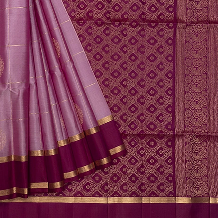 Hayagrivas Lotus Pink Handloom Soft Silk Saree KBF536G2-6