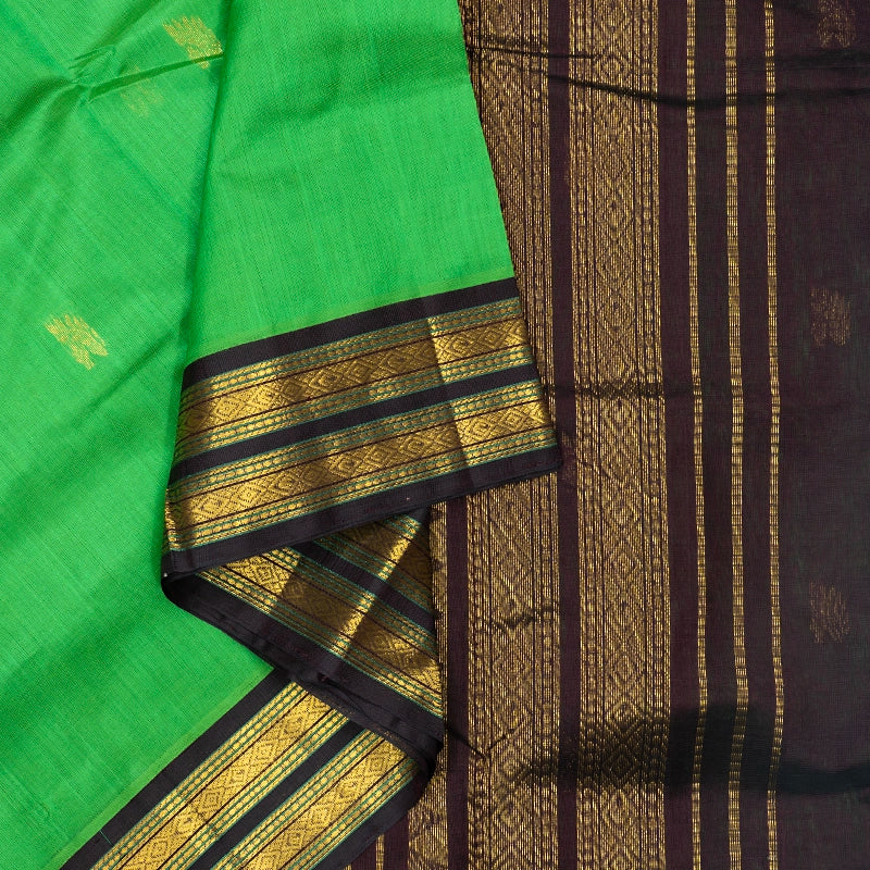Hayagrivas Parrot Green Pure Silk Cotton Saree SSCBF16D1-11
