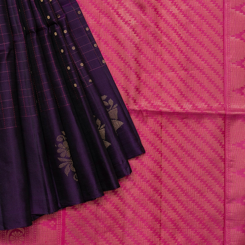 Hayagrivas Purple Handloom Soft Silk Saree KBF535G5-2
