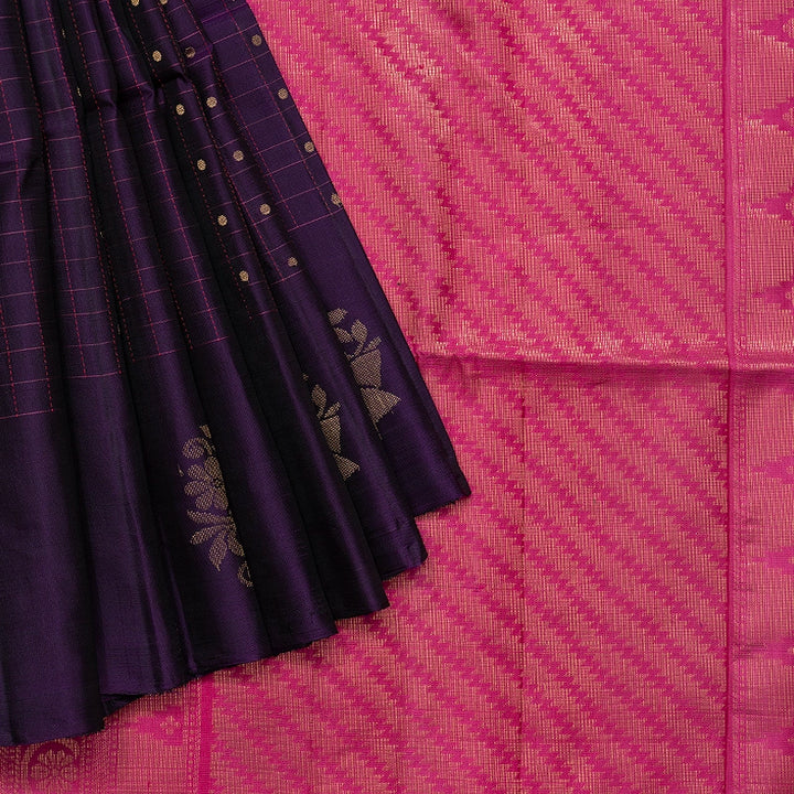 Hayagrivas Purple Handloom Soft Silk Saree KBF535G5-2
