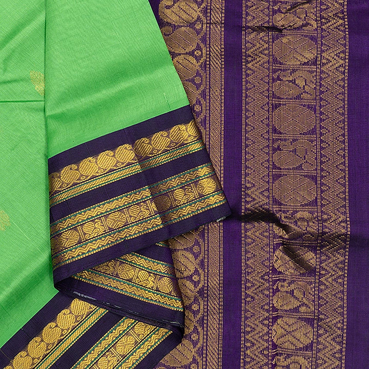 Hayagrivas Parrot Green Pure Silk Cotton Saree SSCBF34D5-31