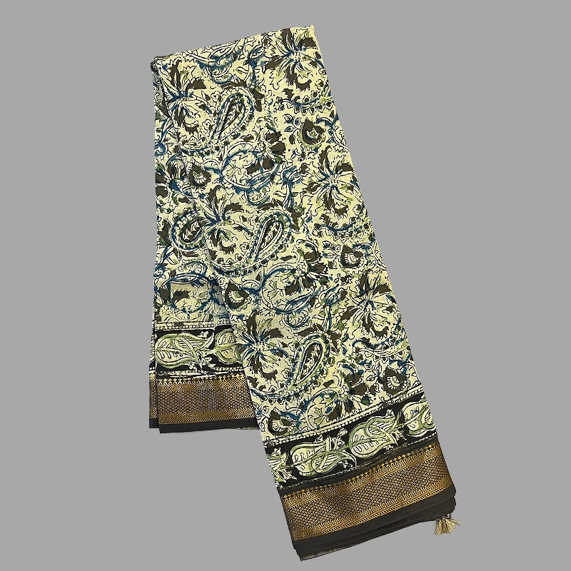 Hayagrivas Ivory Kalamkari Saree SSCBF73E4-5