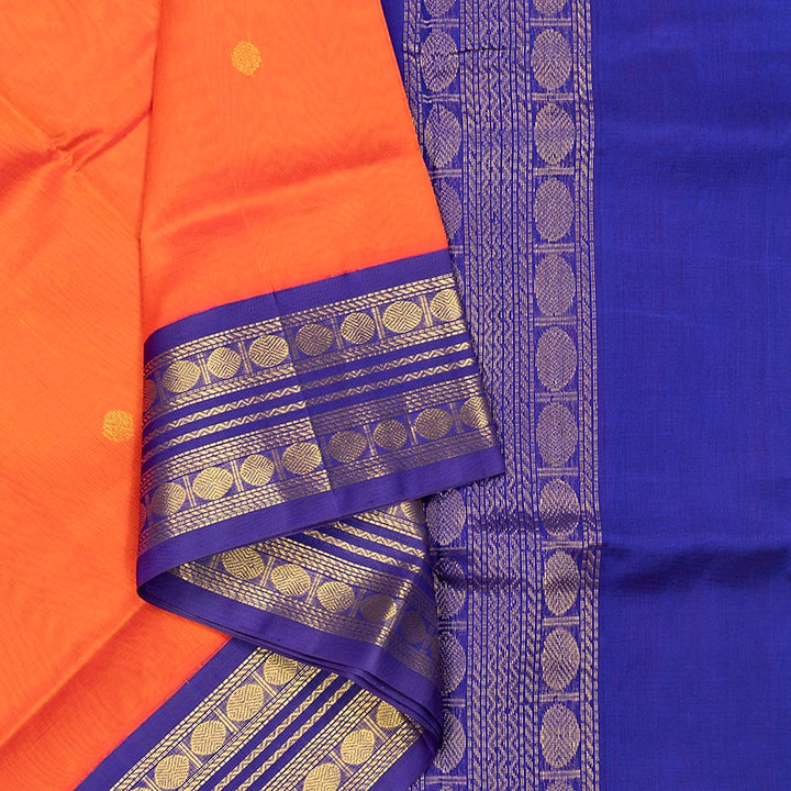 Hayagrivas Orange Pure Silk Cotton Saree SSCBF34D4-16