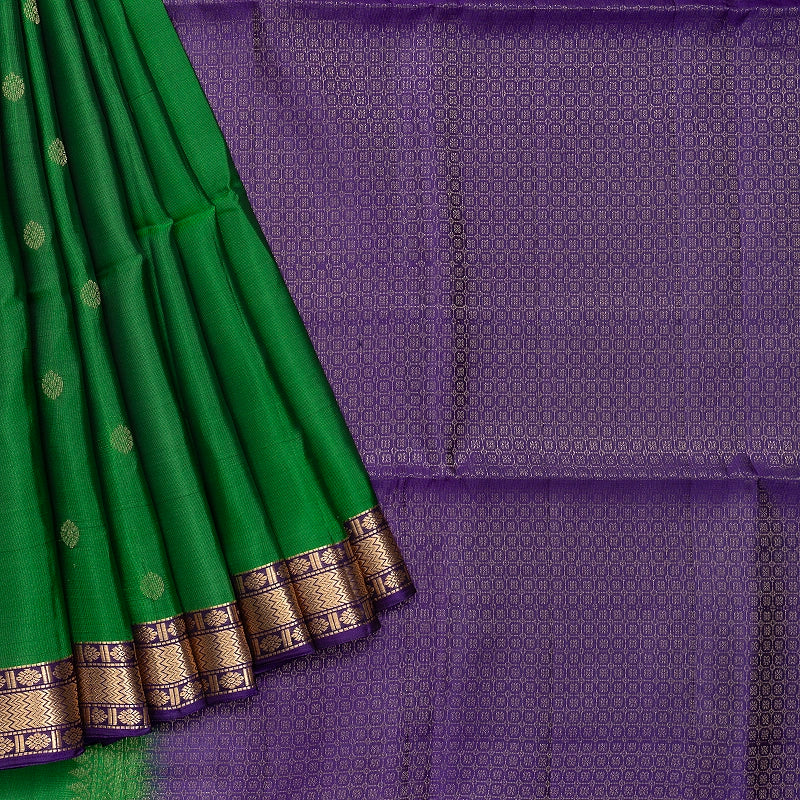 Hayagrivas Meenakshi Green Handloom Soft Silk Saree KBF532G4-5