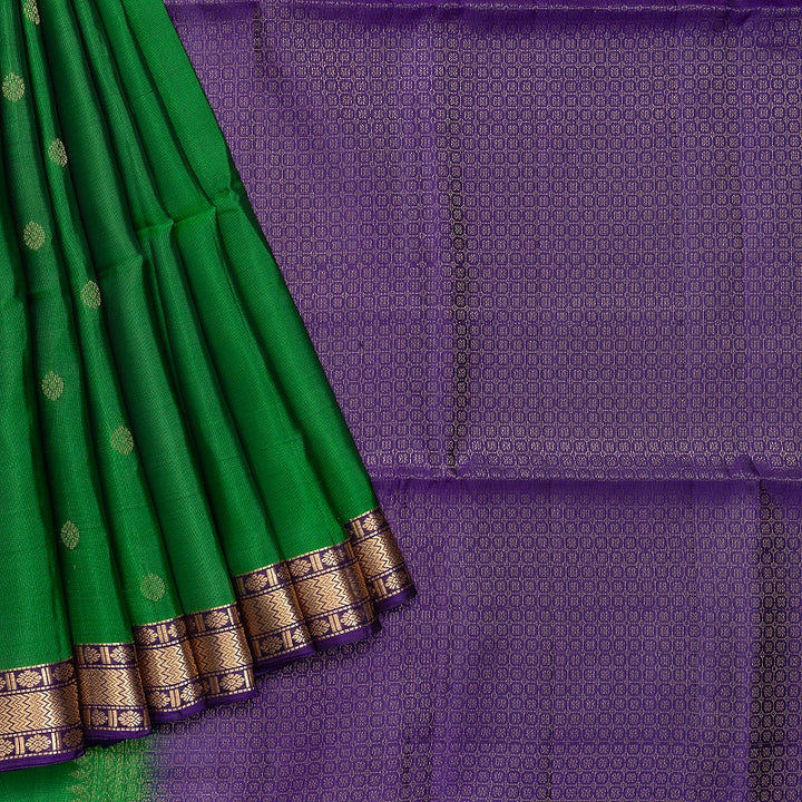 Hayagrivas Meenakshi Green Handloom Soft Silk Saree KBF532G4-5