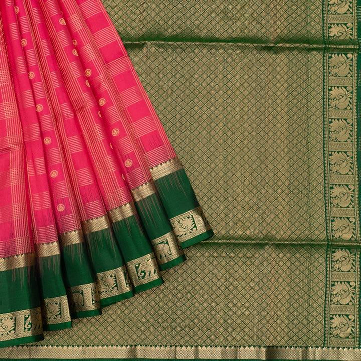 Hayagrivas Pink Handloom Soft Silk Saree KBF533G5-3