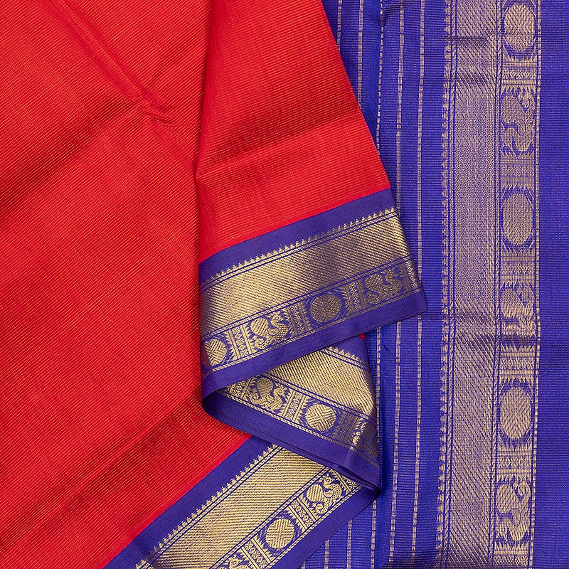 Hayagrivas Red Pure Silk Cotton Saree SSCBF35D1-12