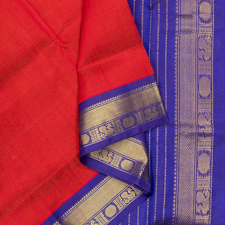Hayagrivas Red Pure Silk Cotton Saree SSCBF35D1-12