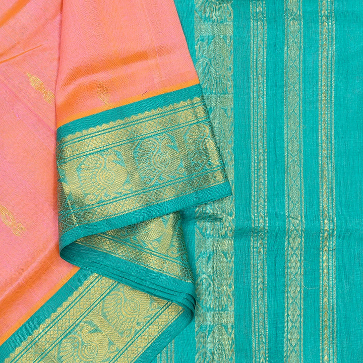 Hayagrivas Peach Pink Pure Silk Cotton Saree SSCBF35D1-32