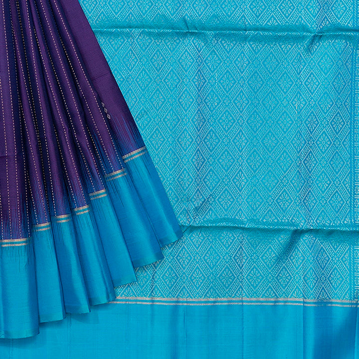 Hayagrivas Purple Handloom Soft Silk Saree KBF566G1-2