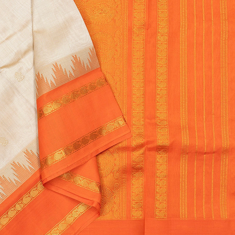 Hayagrivas Beige Pure Silk Cotton Saree SSCBF56E4-1