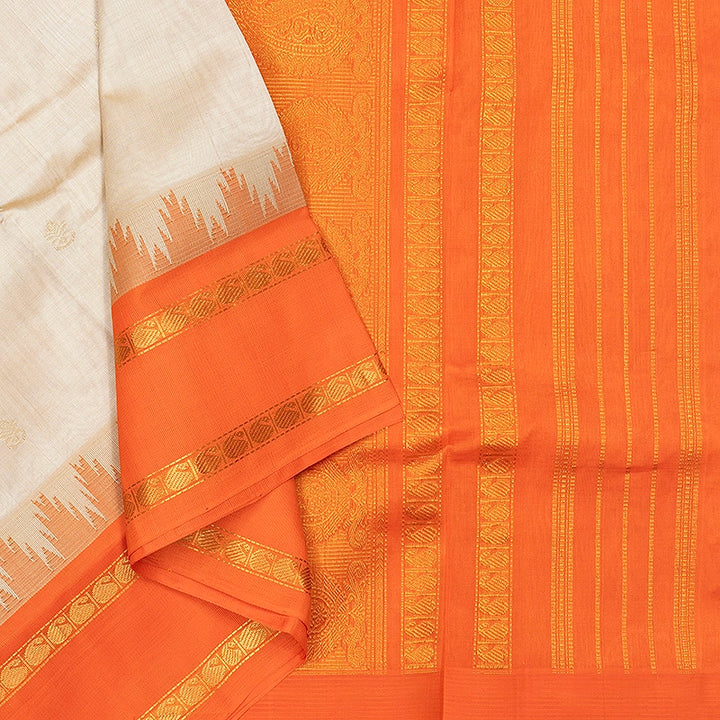 Hayagrivas Beige Pure Silk Cotton Saree SSCBF56E4-1