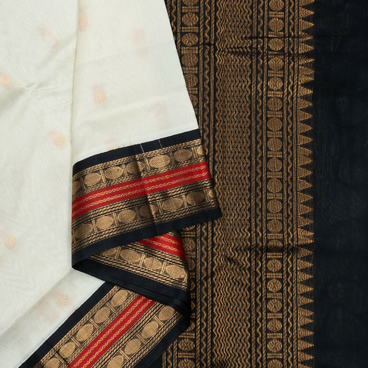 Hayagrivas Off-White Pure Silk Cotton Saree KBE2283B2-10