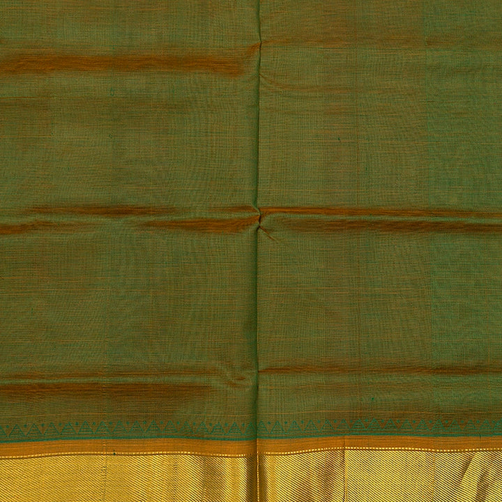 Hayagrivas Bottle Green Pure Printed Silk Cotton Saree HBF195E3-16