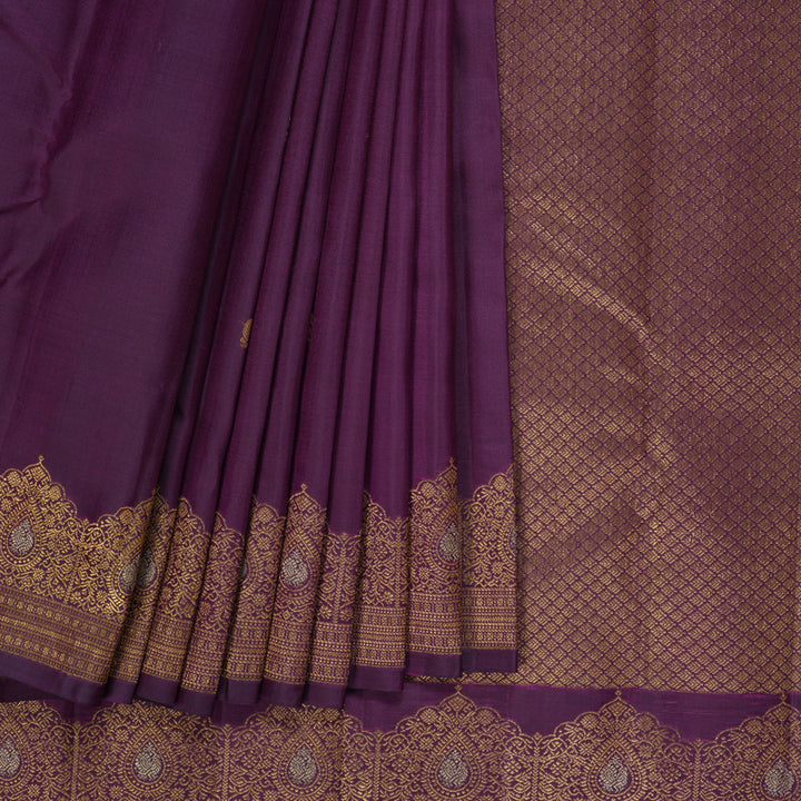 Hayagrivas Handloom Purple Kanjivaram Silk Saree KBF306E11-1
