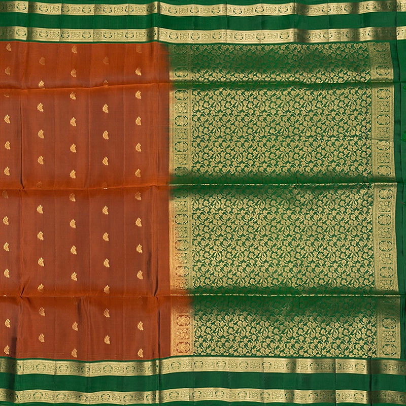 Hayagrivas Rust Orange Handloom Soft Silk Saree KBF1076I1-10