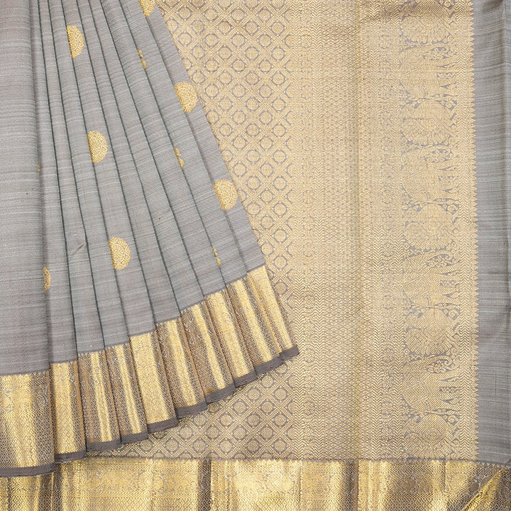 Hayagrivas Handloom Greige Kanjivaram Silk Saree KBF394F4-1
