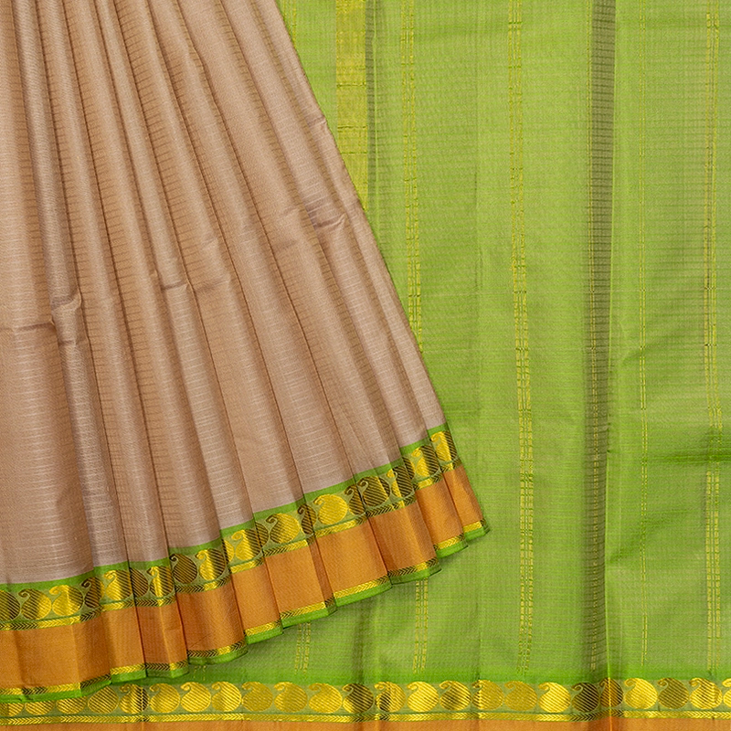 Hayagrivas Handloom Beige Kanjivaram Silk Saree KBF486F1-7