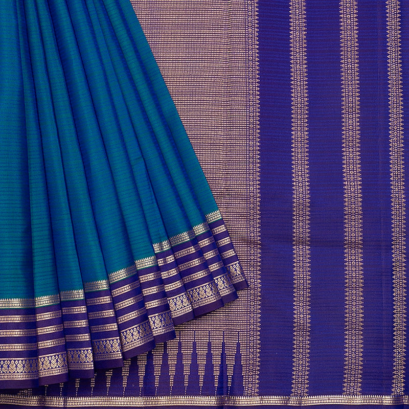 Hayagrivas Handloom Mayilkazhuthu Kanjivaram Silk Saree with Purple Border KBF500F3-6