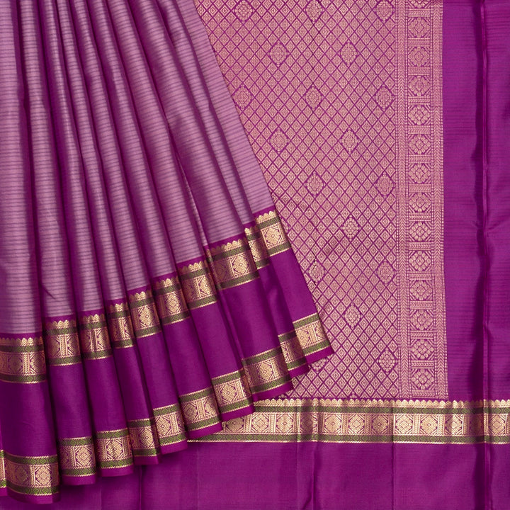 Hayagrivas Handloom Onion Pink Kanjivaram Silk Saree with Magenta Border KBF500F5-4