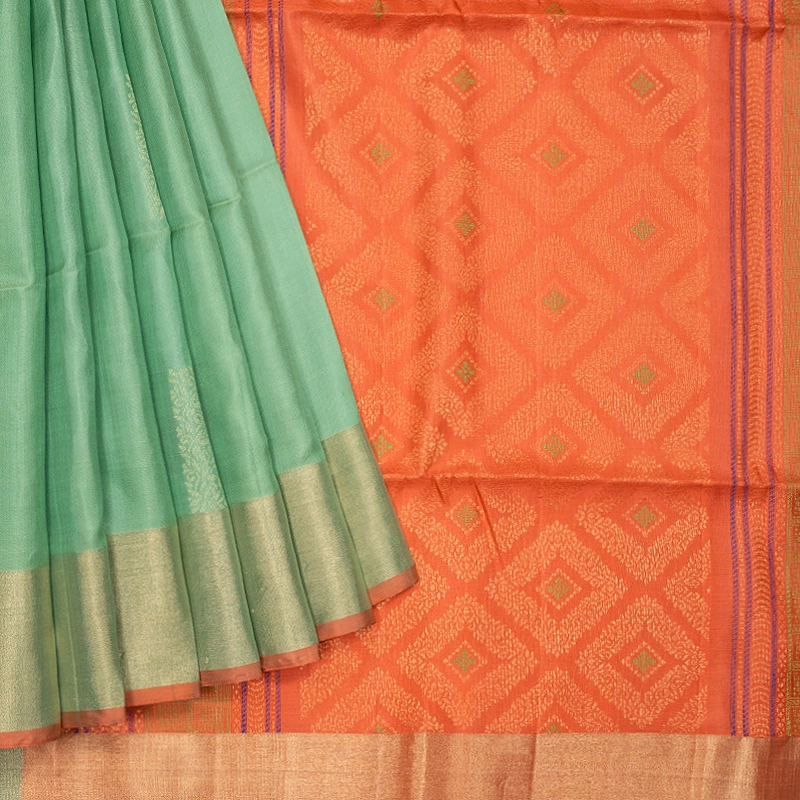 Hayagrivas Pista Green Handloom Soft Silk Saree KBF501F1-26