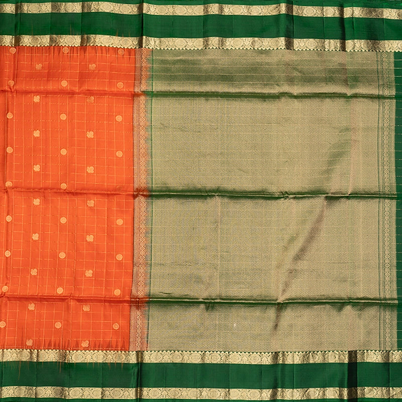 Hayagrivas Orange Handloom Soft Silk Saree KBF533G6-5
