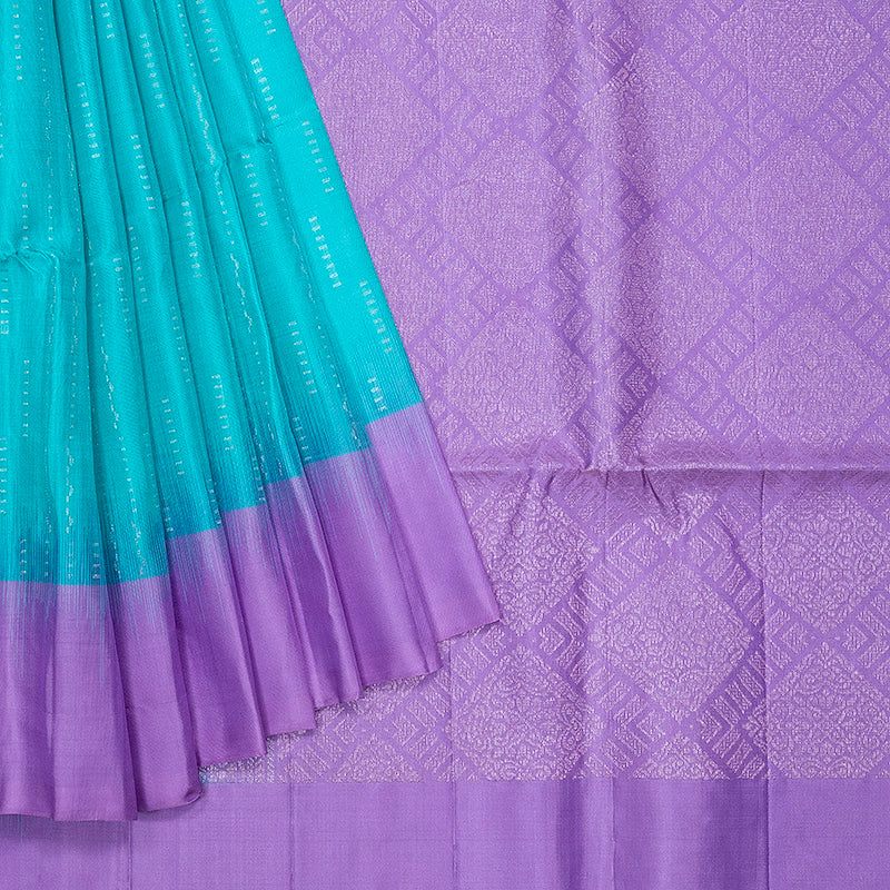 Hayagrivas Sea Blue Handloom Soft Silk Saree KBF534G19-3