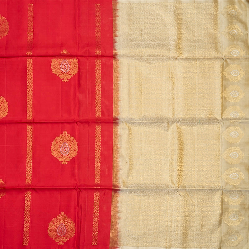 Hayagrivas Red Handloom Soft Silk Saree KBF535G2-17