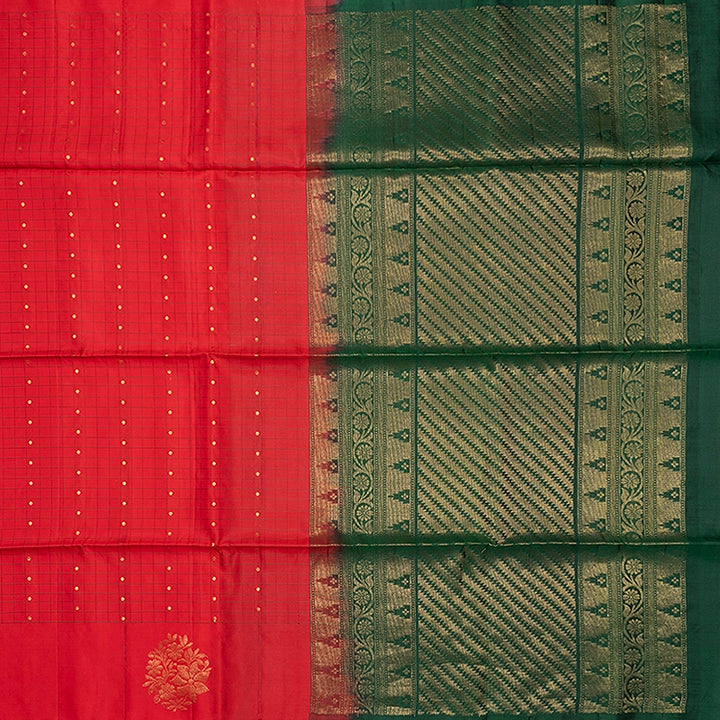 Hayagrivas Red Handloom Soft Silk Saree KBF535G5-1