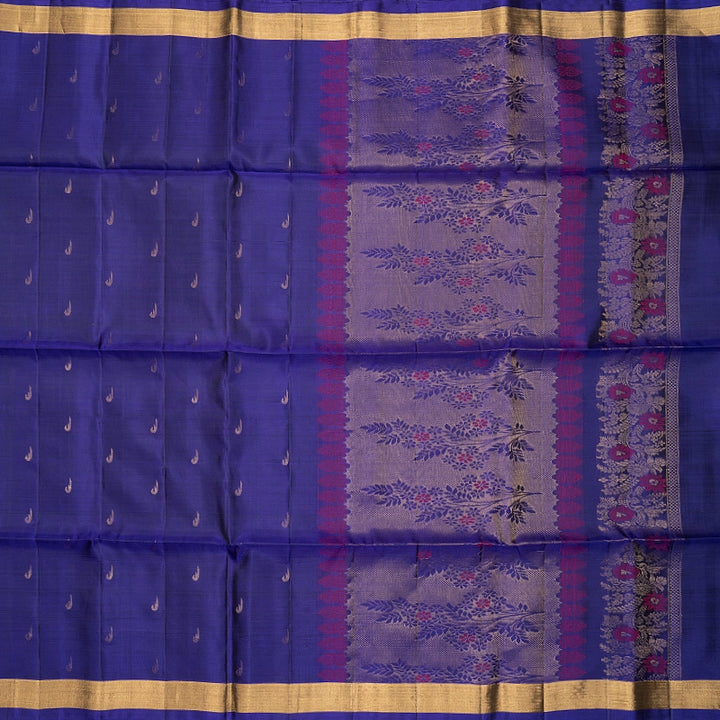 Hayagrivas Purplish-Blue Handloom Soft Silk Saree KBF535G7-25